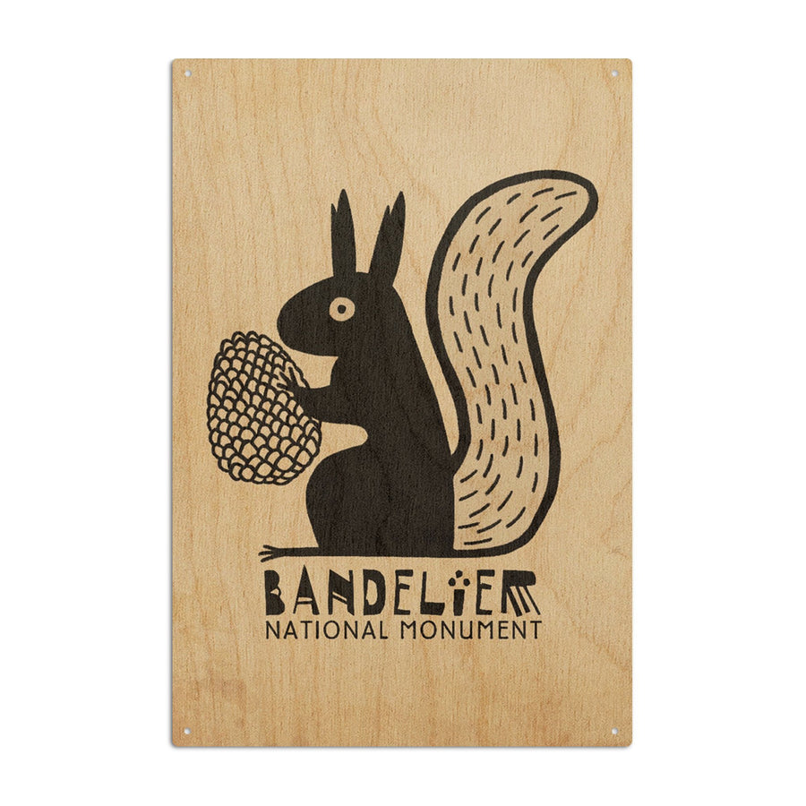 Bandelier National Monument, New Mexico, Abert Squirrel, Ancestral Pueblo Pottery Style, Contour, Lantern Press Artwork, Wood Signs and Postcards Wood Lantern Press 