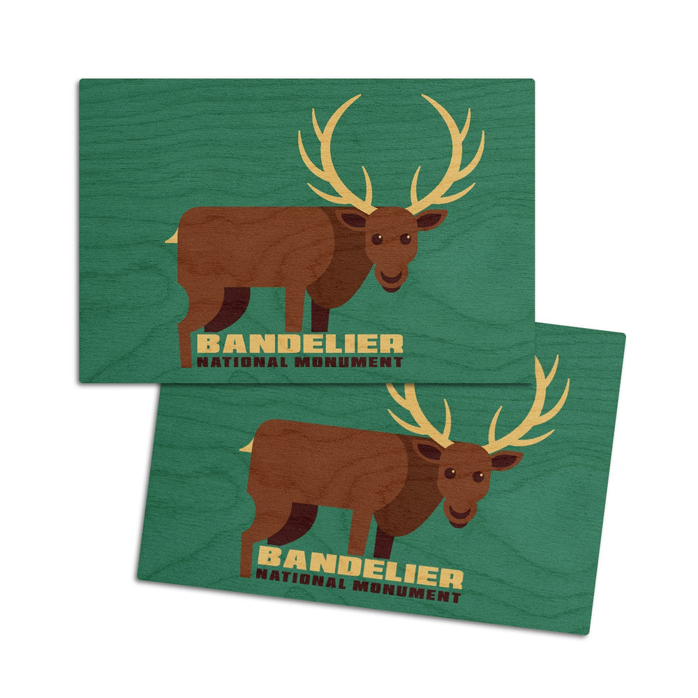 Bandelier National Monument, New Mexico, Elk, Geometric Animal, Contour, Lantern Press Artwork, Wood Signs and Postcards Wood Lantern Press 