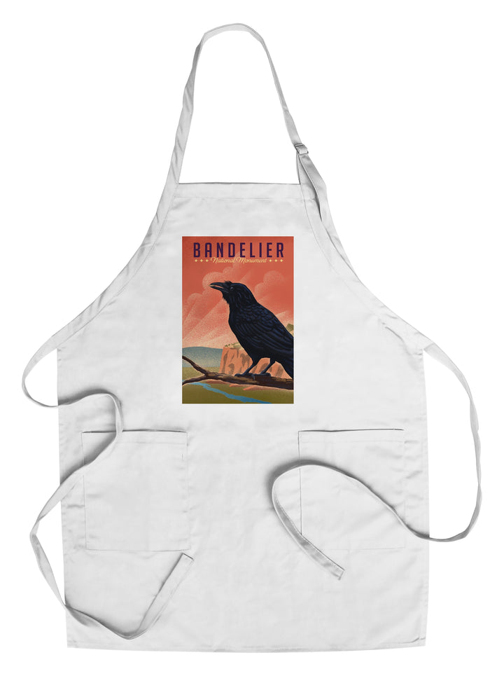 Bandelier National Monument, New Mexico, Raven, Litho, Lantern Press Artwork, Towels and Aprons Kitchen Lantern Press Chef's Apron 