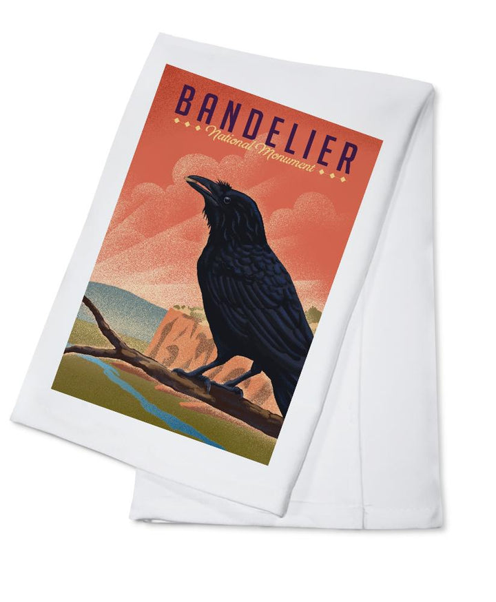 Bandelier National Monument, New Mexico, Raven, Litho, Lantern Press Artwork, Towels and Aprons Kitchen Lantern Press Cotton Towel 