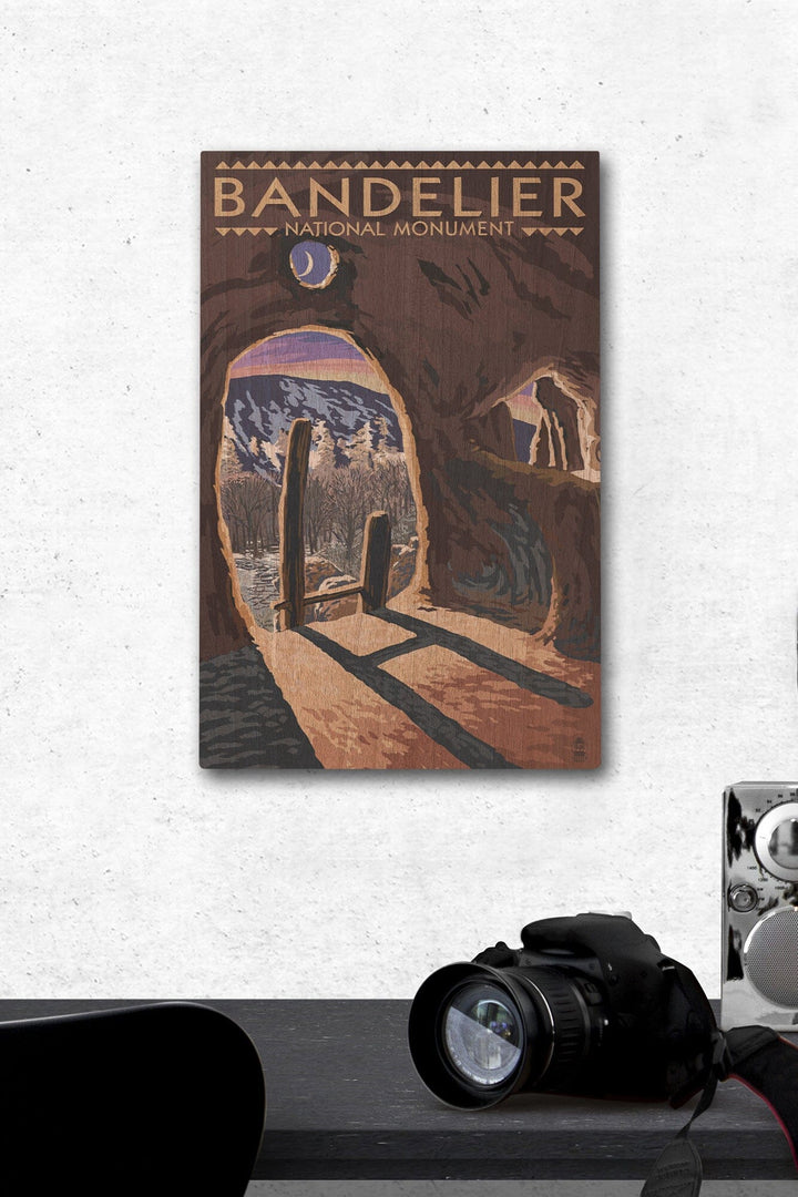 Bandelier National Monument, New Mexico, Twilight View, Lantern Press Artwork, Wood Signs and Postcards Wood Lantern Press 12 x 18 Wood Gallery Print 