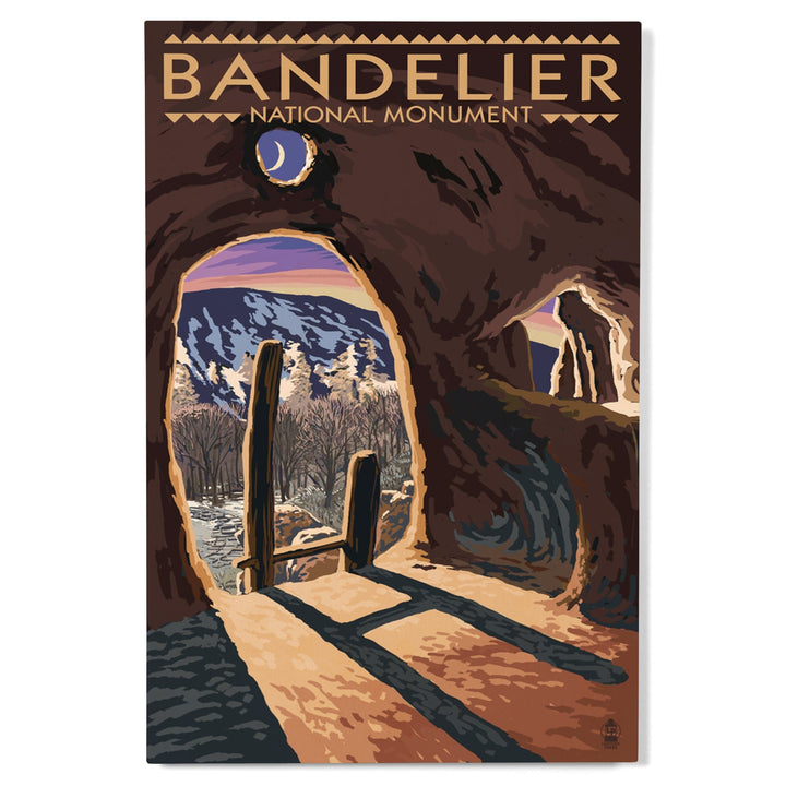 Bandelier National Monument, New Mexico, Twilight View, Lantern Press Artwork, Wood Signs and Postcards Wood Lantern Press 