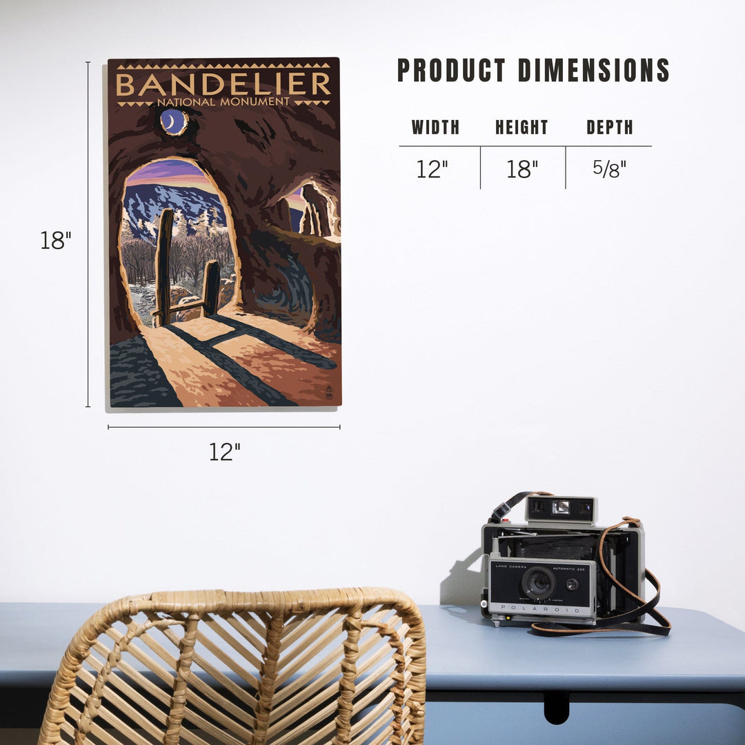 Bandelier National Monument, New Mexico, Twilight View, Lantern Press Artwork, Wood Signs and Postcards Wood Lantern Press 