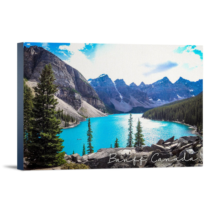 Banff, Canada, Moraine Lake, Elevated View, Photography, Stretched Canvas Canvas Lantern Press 12x18 Stretched Canvas 