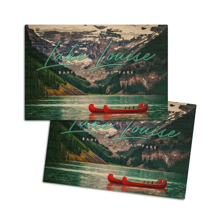 Banff National Park, Canada, Lake Louise, Big Type, Photography, Wood Signs and Postcards Wood Lantern Press 4x6 Wood Postcard Set 