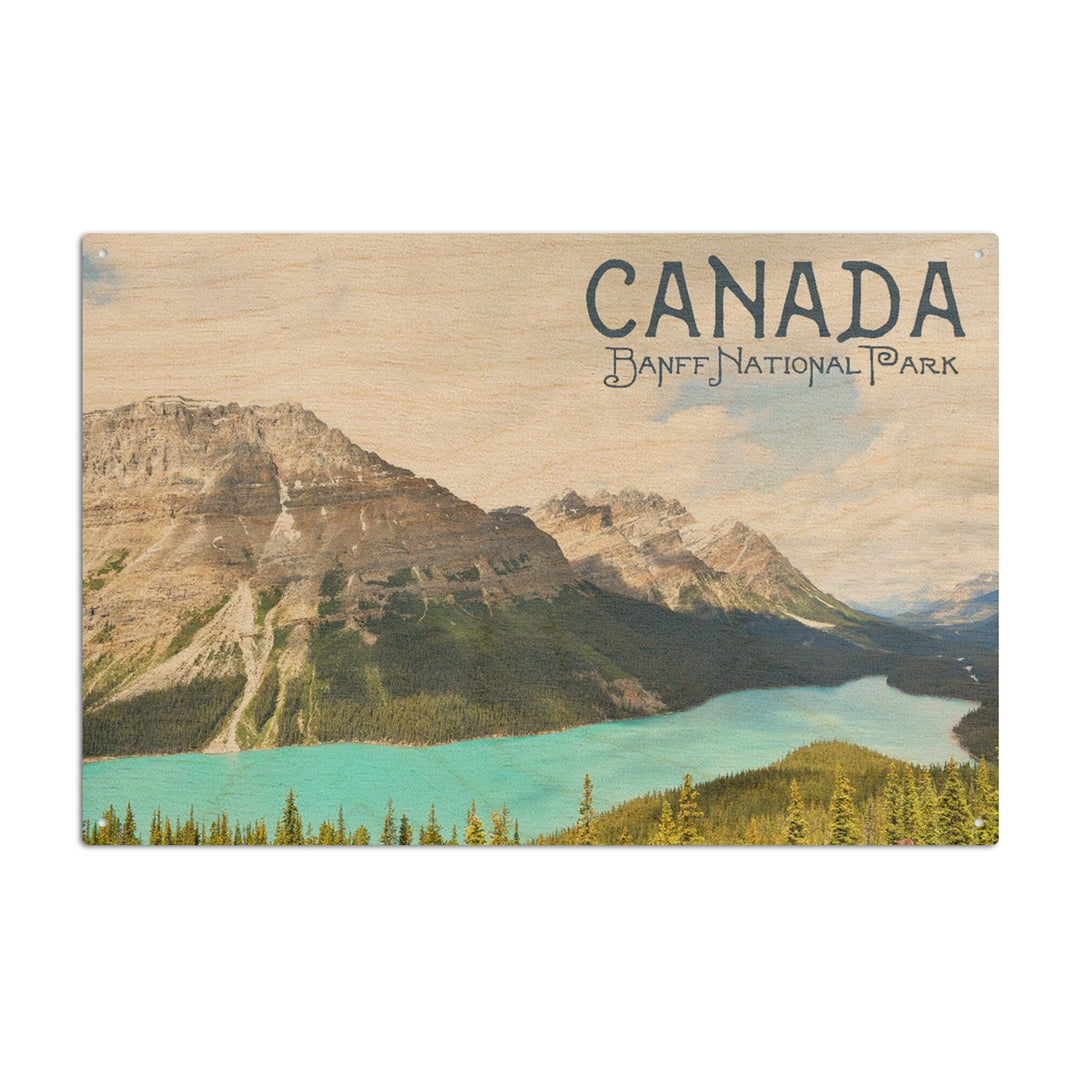 Banff National Park, Canada, Peyto Lake, Photography, Wood Signs and Postcards Wood Lantern Press 10 x 15 Wood Sign 