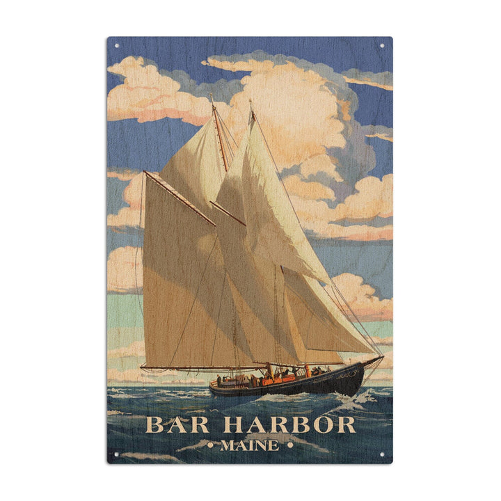 Bar Harbor, Maine, Bluenose II, Lantern Press Artwork, Wood Signs and Postcards Wood Lantern Press 6x9 Wood Sign 