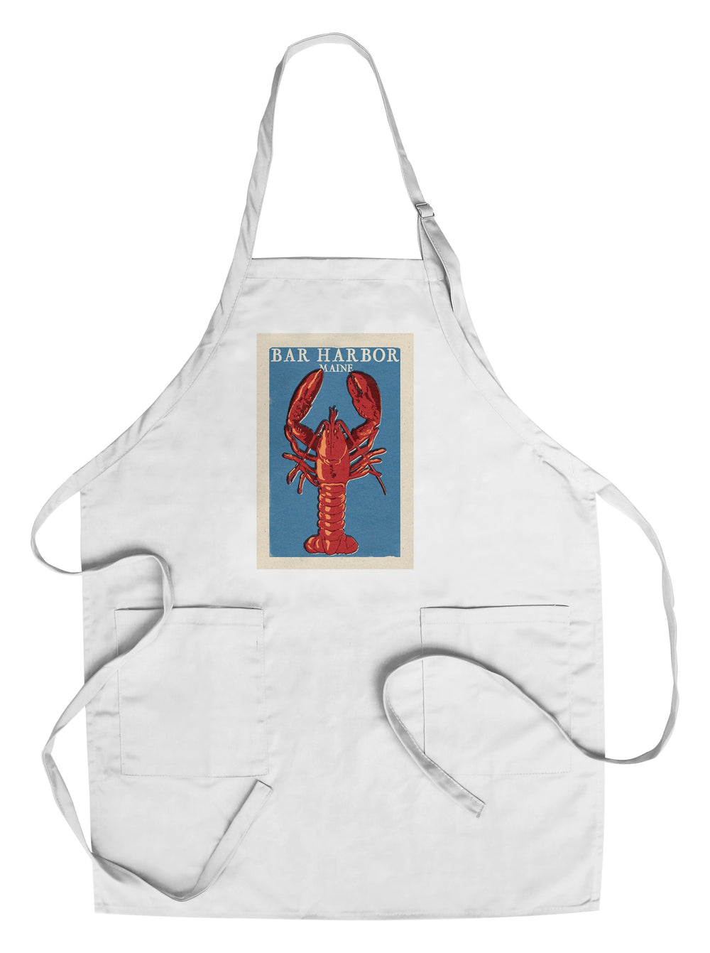 Bar Harbor, Maine, Lobster Woodblock, Lantern Press Artwork, Towels and Aprons Kitchen Lantern Press 