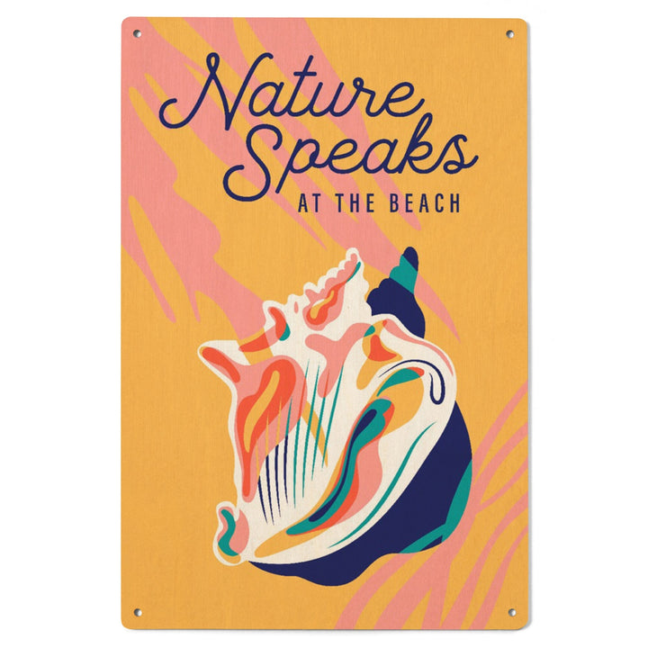 Beach Bliss Collection, Beach Shell, Nature Speaks at the Beach, Wood Signs and Postcards Wood Lantern Press 