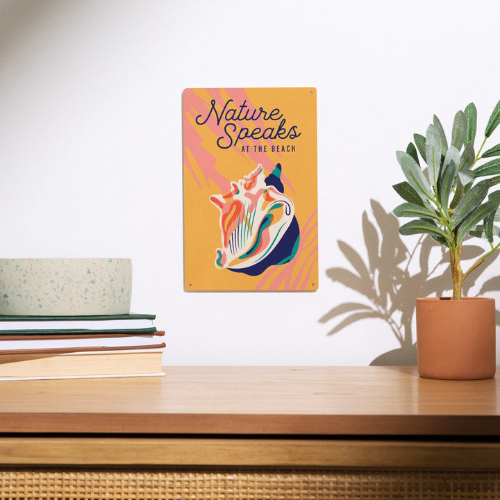 Beach Bliss Collection, Beach Shell, Nature Speaks at the Beach, Wood Signs and Postcards Wood Lantern Press 