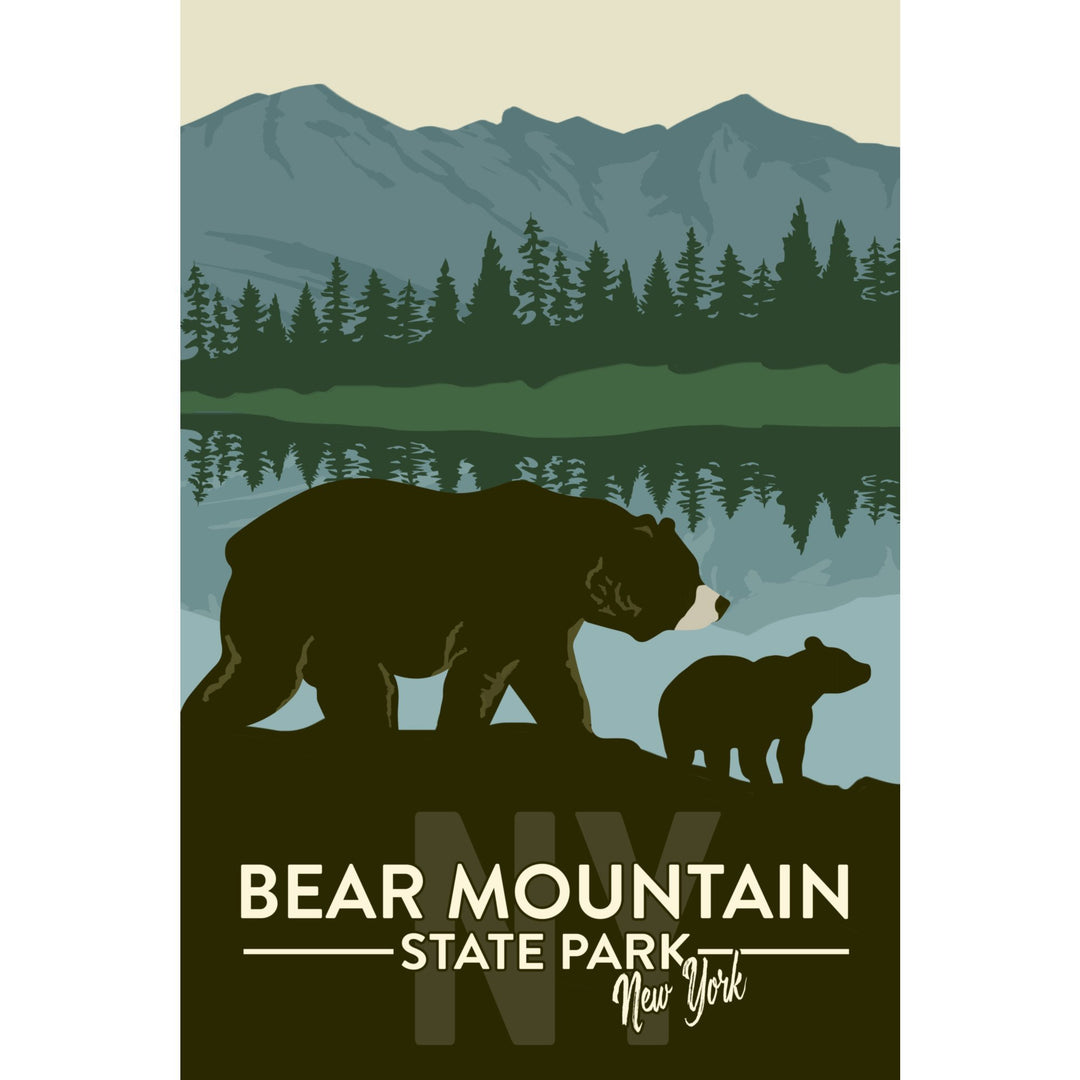 Bear Mountain State Park, New York, Grizzly Bear & Cub, Lantern Press Artwork, Ceramic Mug Mugs Lantern Press 