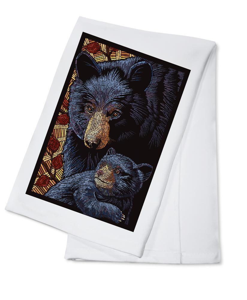 Bear, Paper Mosaic, Lantern Press Poster, Towels and Aprons Kitchen Lantern Press 