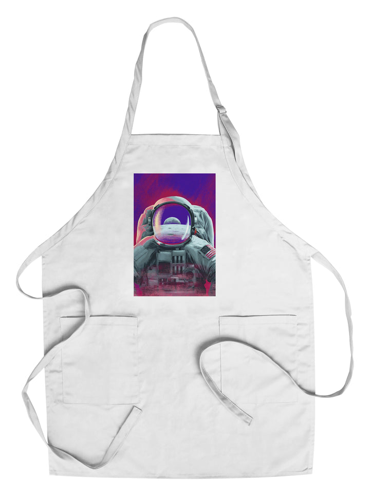 Because, Science Collection, Astronaut, Moon Reflection, Towels and Aprons Kitchen Lantern Press Chef's Apron 