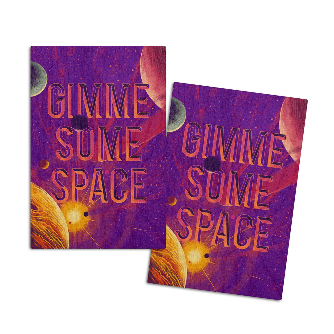 Because, Science Collection, Planets, Solar System, Gimme Some Space, Wood Signs and Postcards Wood Lantern Press 4x6 Wood Postcard Set 