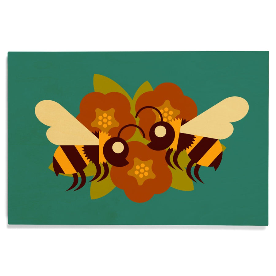 Bee Geometric, Lantern Press Artwork, Wood Signs and Postcards Wood Lantern Press 