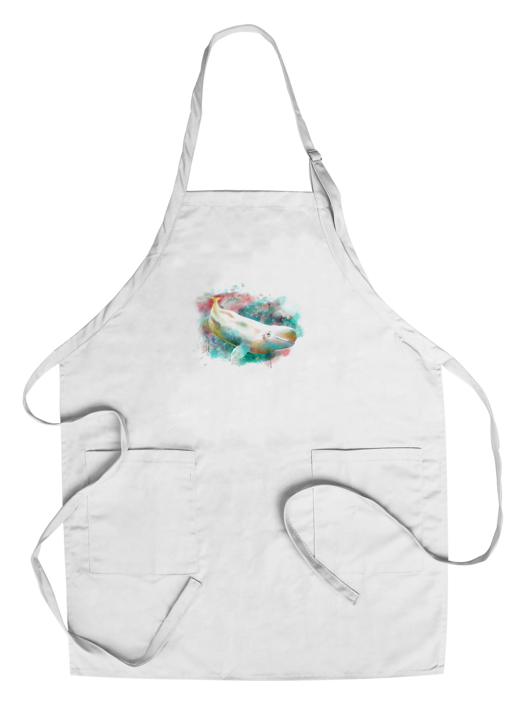 Beluga Whale, Watercolor, Lantern Press Artwork, Towels and Aprons Kitchen Lantern Press Chef's Apron 