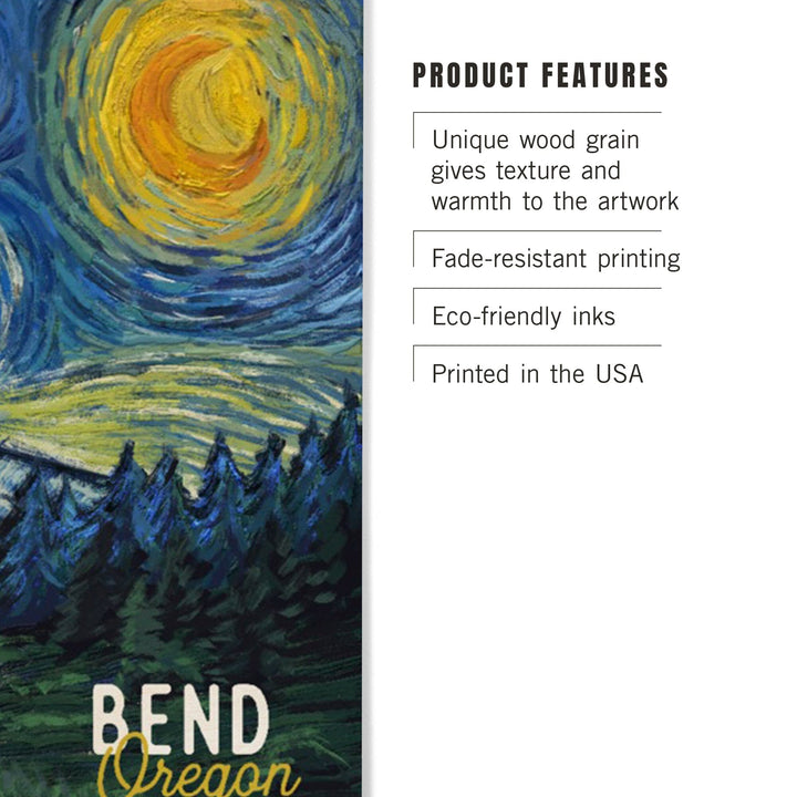 Bend, Oregon, Bigfoot, Starry Night, Lantern Press Artwork, Wood Signs and Postcards Wood Lantern Press 