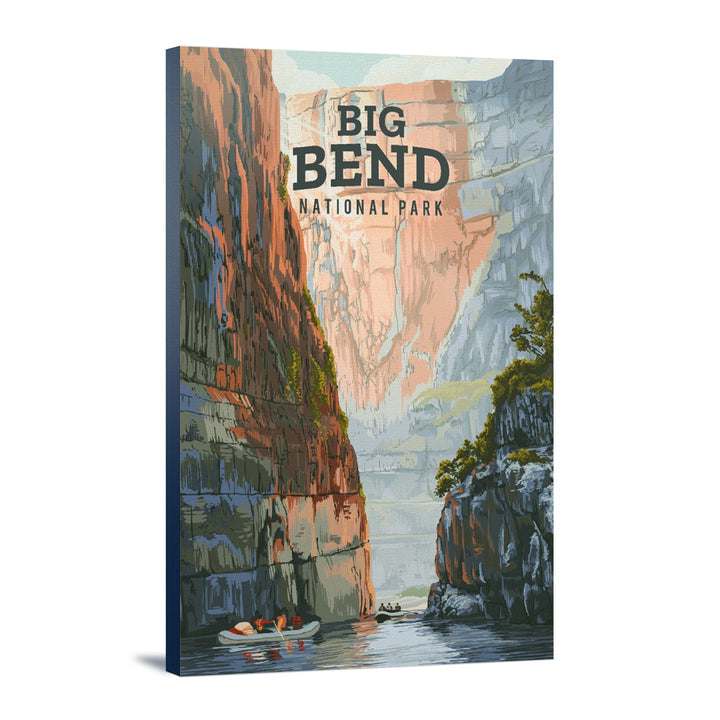 Big Bend National Park, Texas, Painterly National Park Series, Stretched Canvas Canvas Lantern Press 12x18 Stretched Canvas 