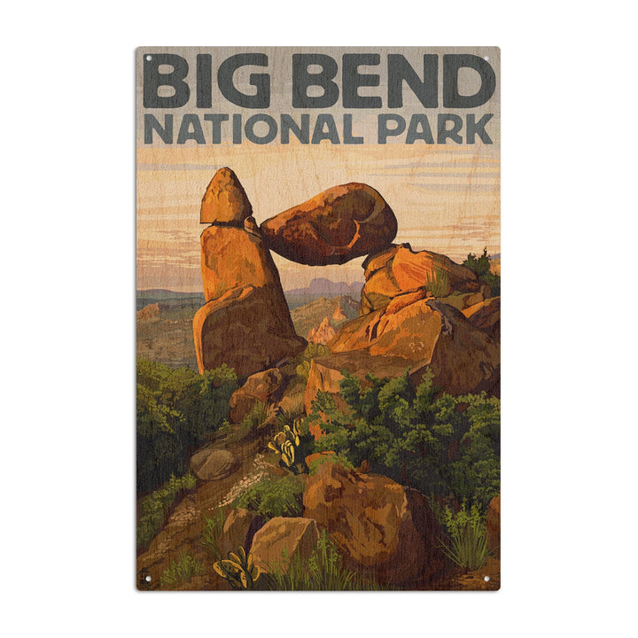 Big Bend National Park, Texas, Rock Formation, Lantern Press Artwork, Wood Signs and Postcards Wood Lantern Press 6x9 Wood Sign 