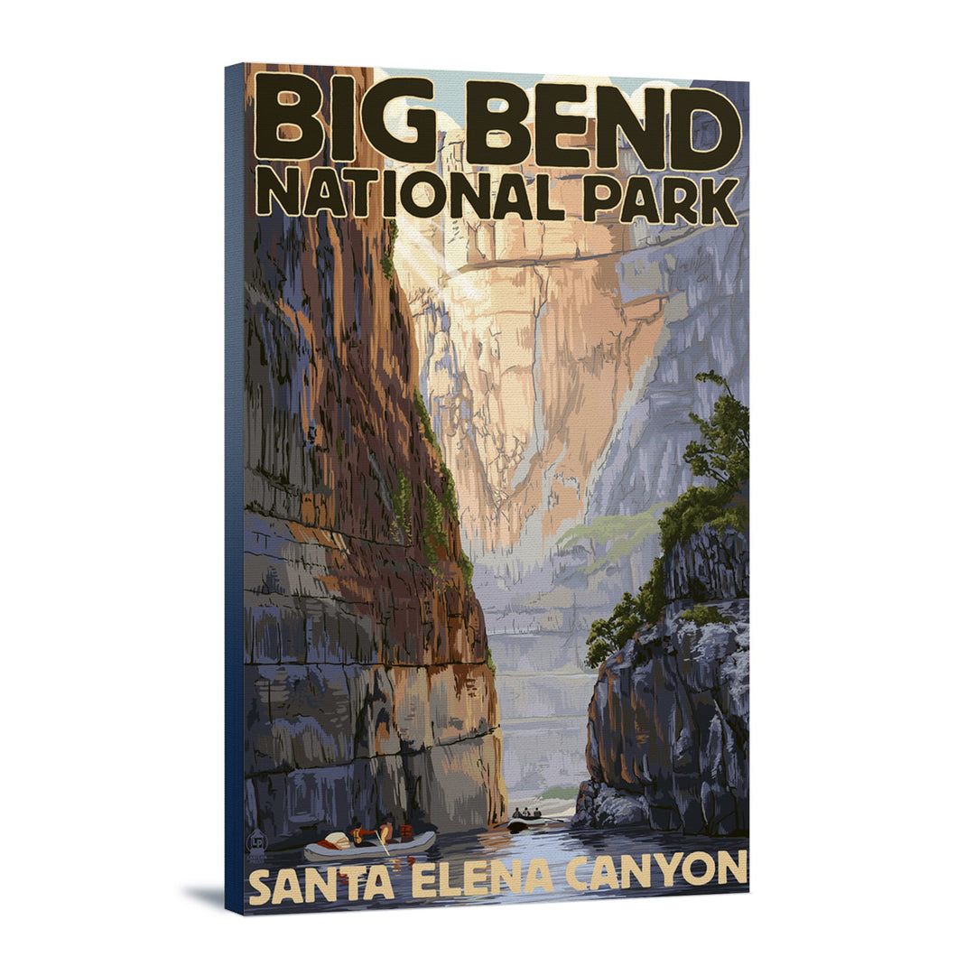 Big Bend National Park, Texas, Santa Elena Canyon, Painterly Series, Lantern Press Artwork, Stretched Canvas Canvas Lantern Press 12x18 Stretched Canvas 