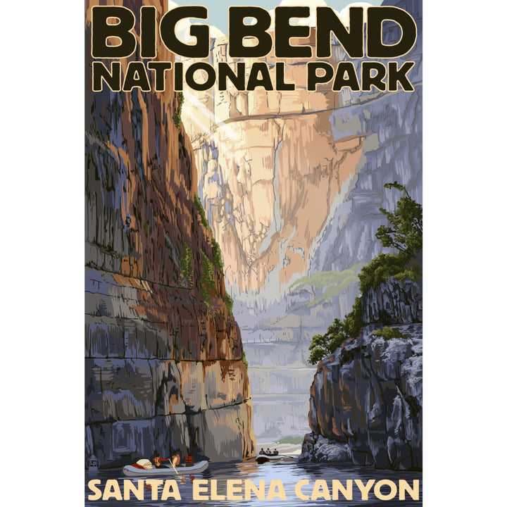 Big Bend National Park, Texas, Santa Elena Canyon, Painterly Series, Lantern Press Artwork, Stretched Canvas Canvas Lantern Press 