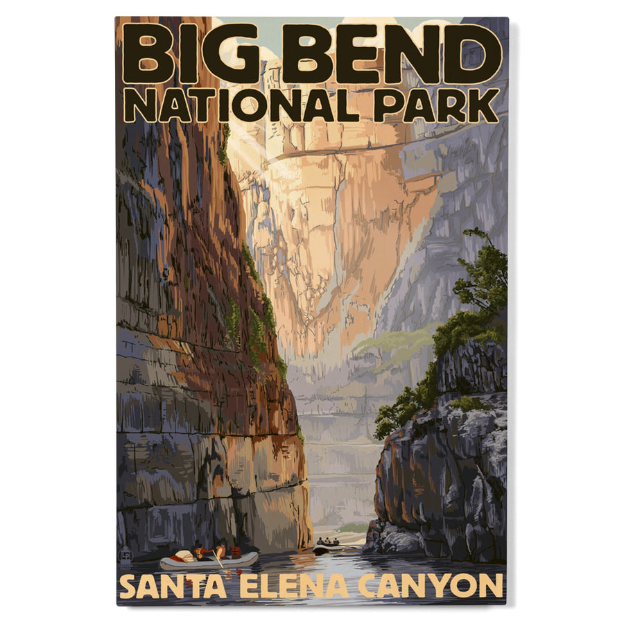 Big Bend National Park, Texas, Santa Elena Canyon, Painterly Series, Lantern Press Artwork, Wood Signs and Postcards Wood Lantern Press 