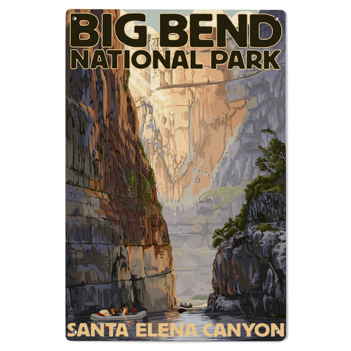 Big Bend National Park, Texas, Santa Elena Canyon, Painterly Series, Lantern Press Artwork, Wood Signs and Postcards Wood Lantern Press 