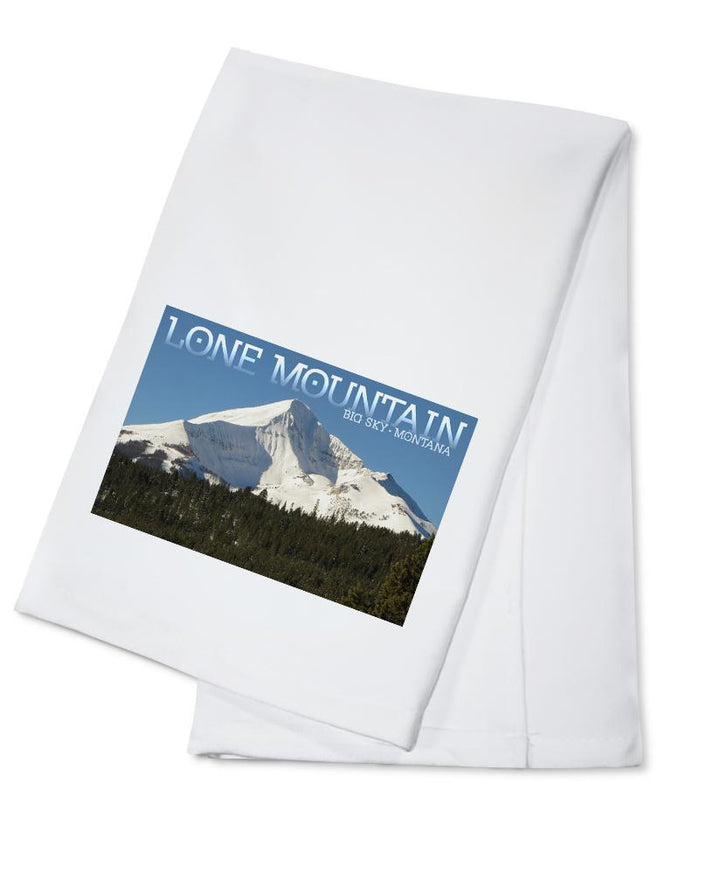Big Sky, Montana, Lone Mountain, Lantern Press Photography, Towels and Aprons Kitchen Lantern Press Cotton Towel 