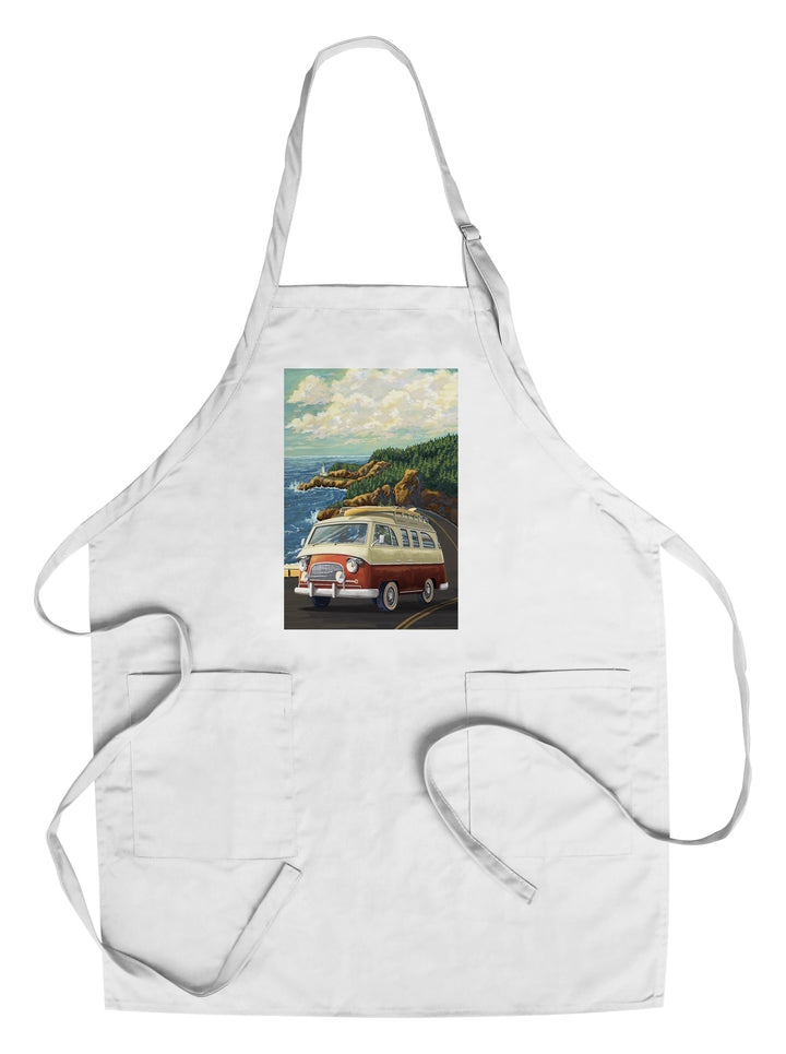 Big Sur, California, Camper Van, Lantern Press Artwork, Towels and Aprons Kitchen Lantern Press Chef's Apron 