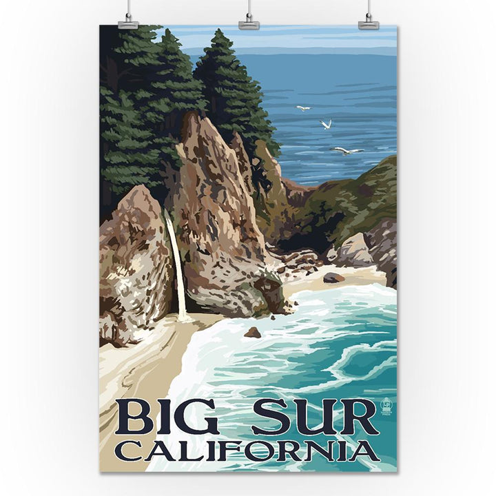 Big Sur, California, McWay Falls, Lantern Press Artwork, Art Prints and Metal Signs Art Lantern Press 24 x 36 Giclee Print 