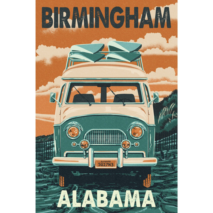 Birmingham, Alabama, Letterpress, Camper Van, Lantern Press Artwork - Lantern Press