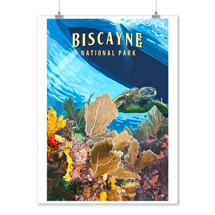 Biscayne National Park, Florida, Painterly National Park Series, Art Prints and Metal Signs Art Lantern Press 12 x 18 Art Print 