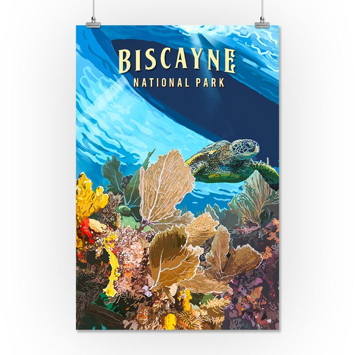 Biscayne National Park, Florida, Painterly National Park Series, Art Prints and Metal Signs Art Lantern Press 16 x 24 Giclee Print 