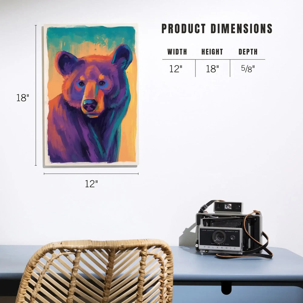 Black Bear, Vivid, Lantern Press Artwork, Wood Signs and Postcards - Lantern Press