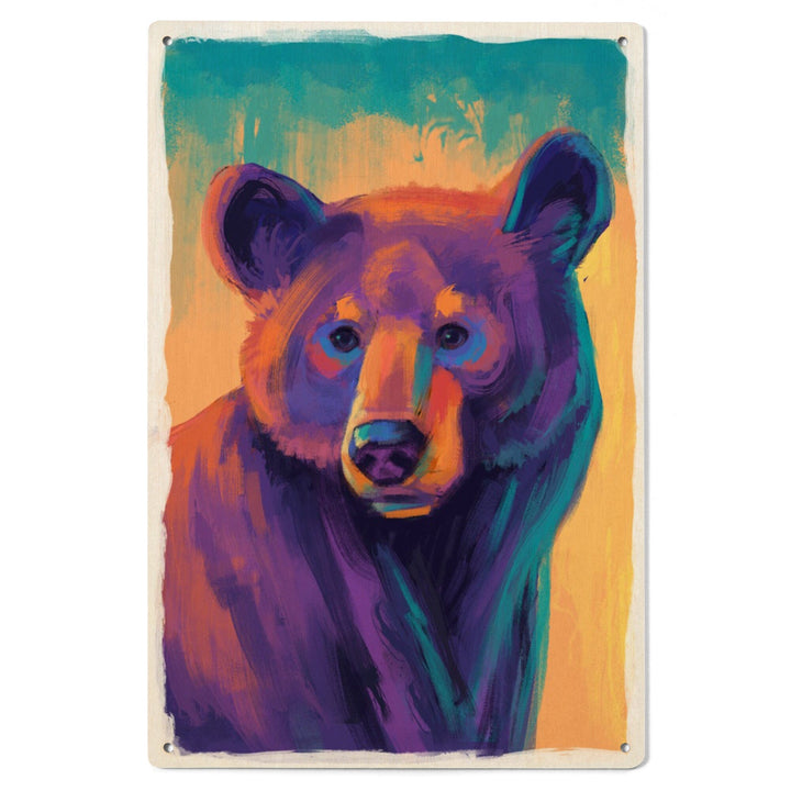 Black Bear, Vivid, Lantern Press Artwork, Wood Signs and Postcards Wood Lantern Press 
