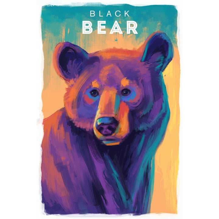 Black Bear, Vivid Series, Lantern Press Artwork, Towels and Aprons Kitchen Lantern Press 