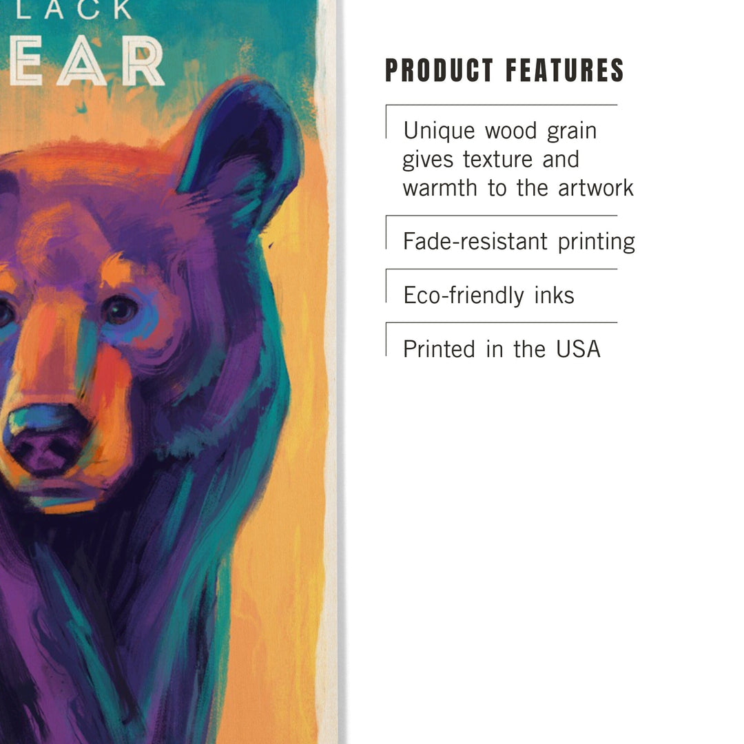 Black Bear, Vivid Series, Lantern Press Artwork, Wood Signs and Postcards Wood Lantern Press 