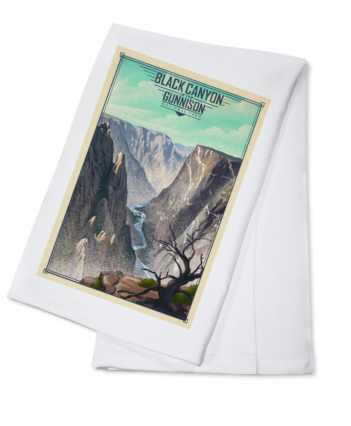 Black Canyon of the Gunnison National Park, Colorado, Lithograph National Park Series, Lantern Press Artwork, Towels and Aprons Kitchen Lantern Press 