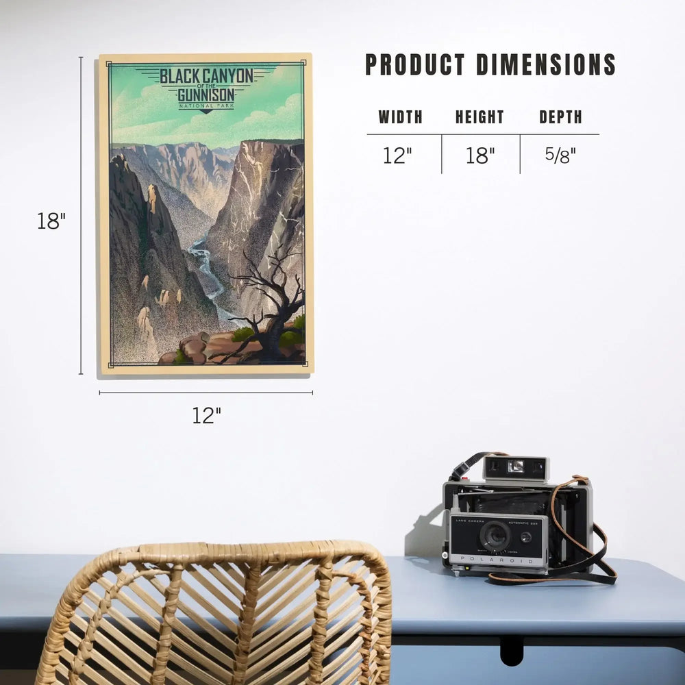 Black Canyon of the Gunnison National Park, Colorado, Lithograph National Park Series, Lantern Press Artwork, Wood Signs and Postcards - Lantern Press