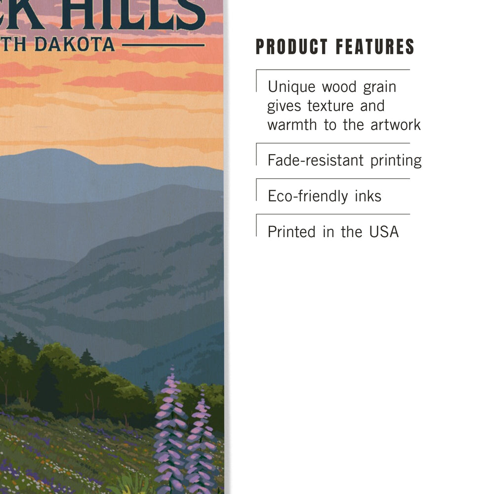Black Hills, South Dakota, Spring Flowers, Lantern Press Artwork, Wood Signs and Postcards Wood Lantern Press 