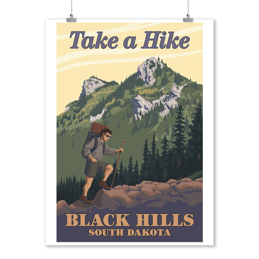 Black Hills, South Dakota, Take a Hike, Lantern Press Artwork, Art Prints and Metal Signs Art Lantern Press 