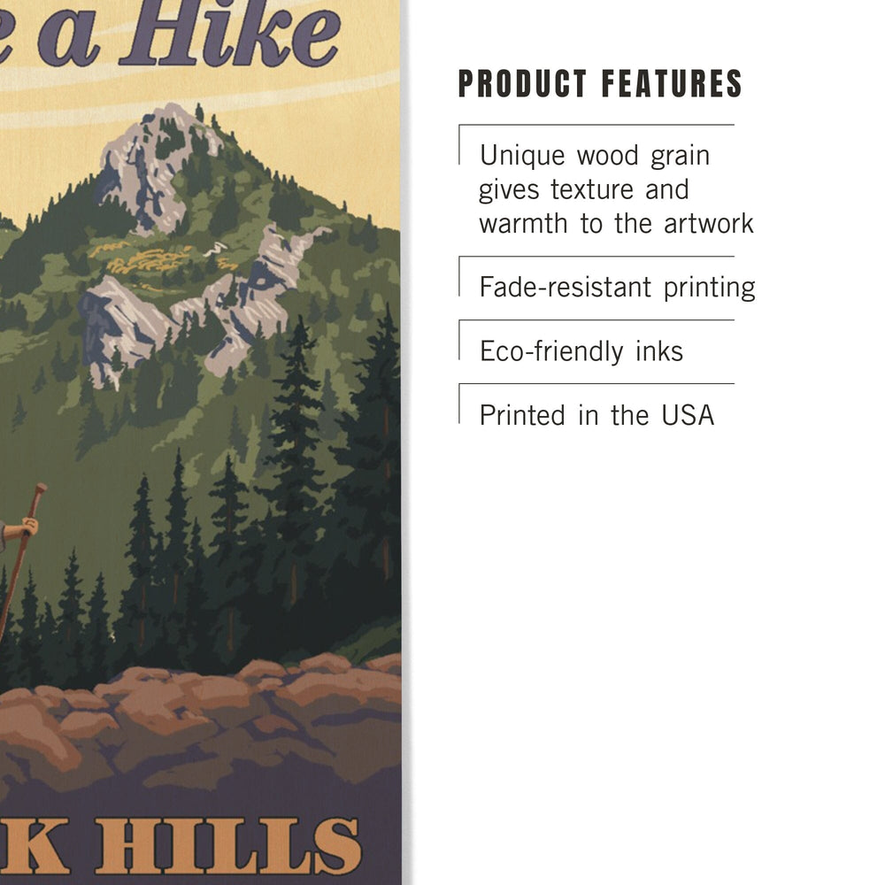 Black Hills, South Dakota, Take a Hike, Lantern Press Artwork, Wood Signs and Postcards Wood Lantern Press 