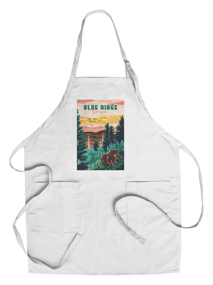 Blue Ridge, Georgia, Explorer Series, Lantern Press Artwork, Towels and Aprons Kitchen Lantern Press Chef's Apron 