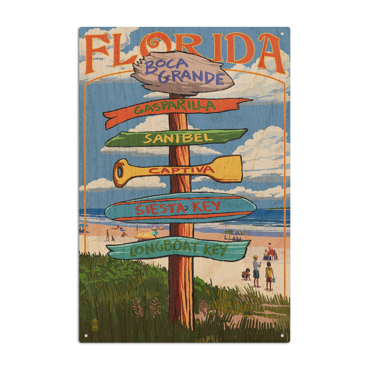 Boca Grande, Florida, Sign Destinations, Lantern Press Poster, Wood Signs and Postcards Wood Lantern Press 10 x 15 Wood Sign 