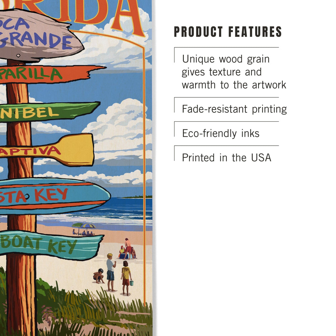 Boca Grande, Florida, Sign Destinations, Lantern Press Poster, Wood Signs and Postcards Wood Lantern Press 