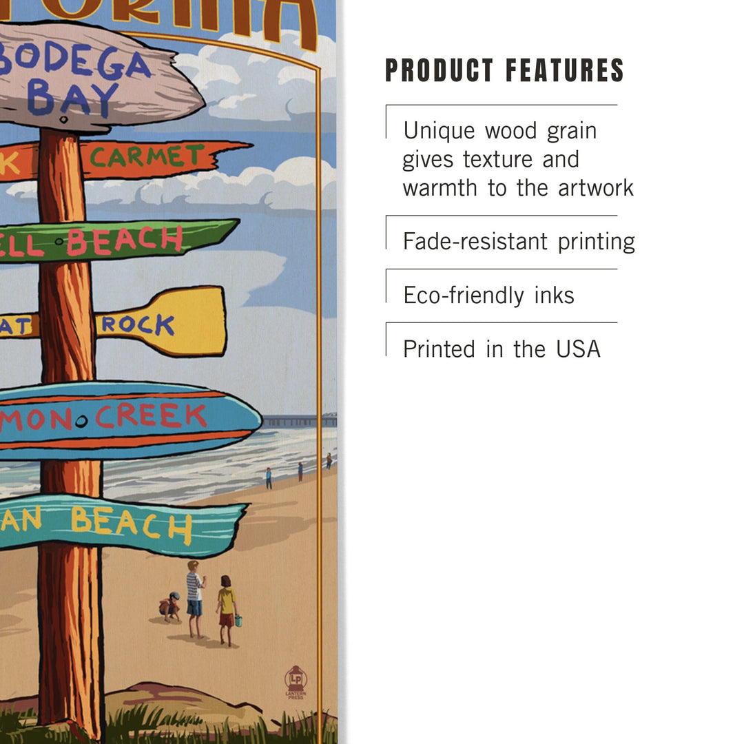 Bodega Bay, California, Destinations Sign, Lantern Press Artwork, Wood Signs and Postcards Wood Lantern Press 