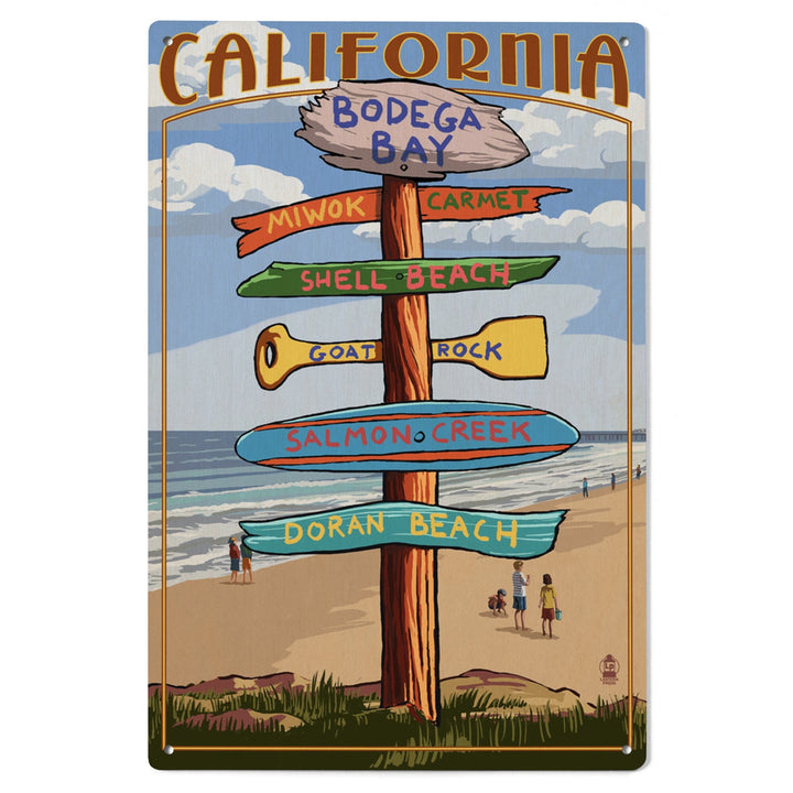 Bodega Bay, California, Destinations Sign, Lantern Press Artwork, Wood Signs and Postcards Wood Lantern Press 