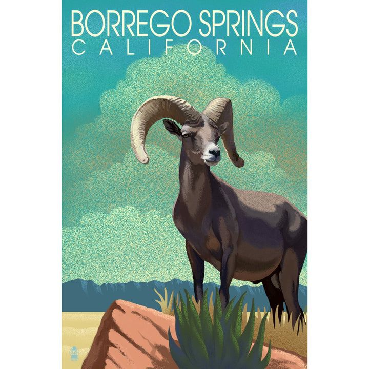 Borrego Springs, California, Bighorn Sheep, Litho, Lantern Press Artwork, Art Prints and Metal Signs Art Lantern Press 