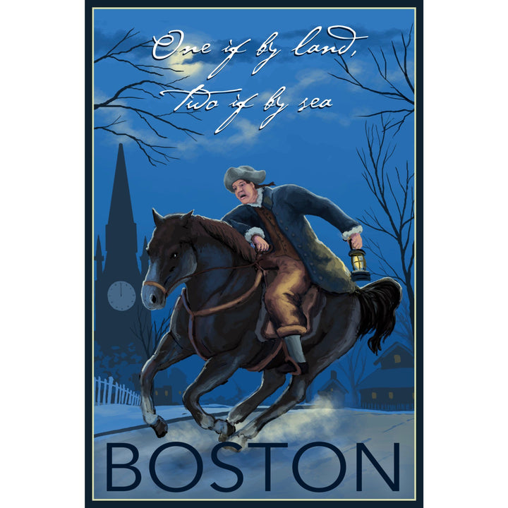 Boston, Massachusetts, Paul Revere, One If By Land, Art & Giclee Prints - Lantern Press