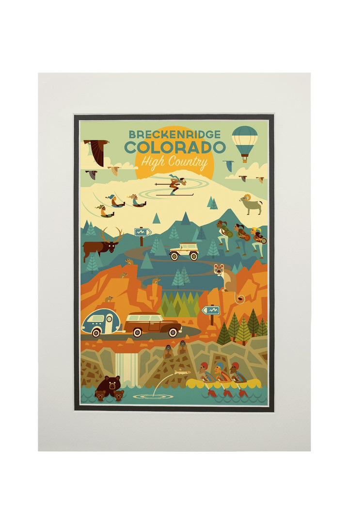 Breckenridge, Colorado, High Country, Mountain Geometric, Lantern Press Artwork, Art Prints and Metal Signs Art Lantern Press 